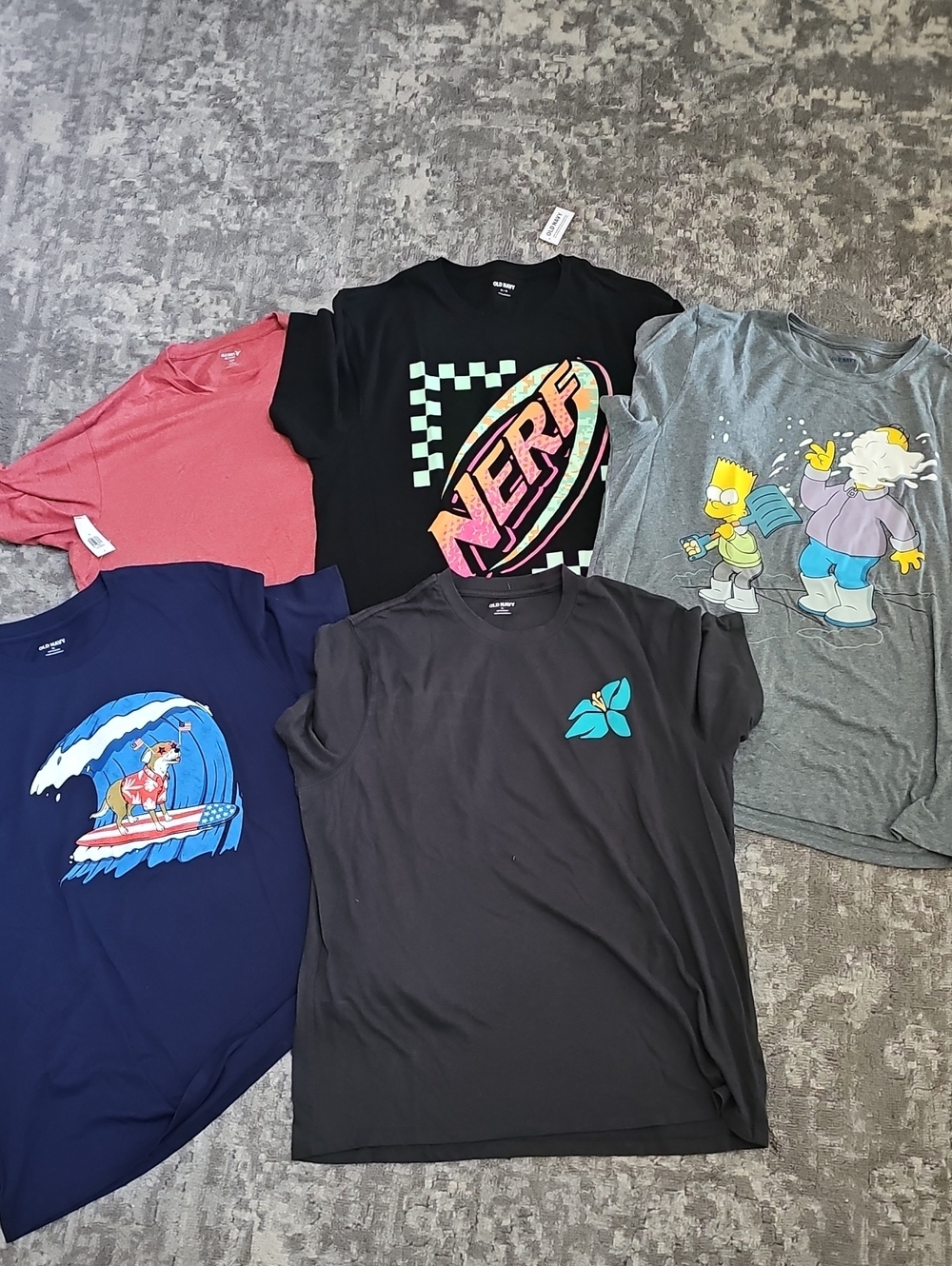 Lot Of 5 Mens Old Navy Tees Size XL 2 NWT